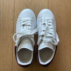 Alexander McQueen White & Burgundy Sneakers Size 38